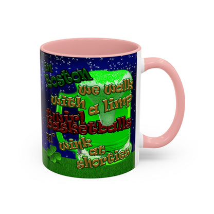 celtics logo - Accent Mug ('snoops' background)
