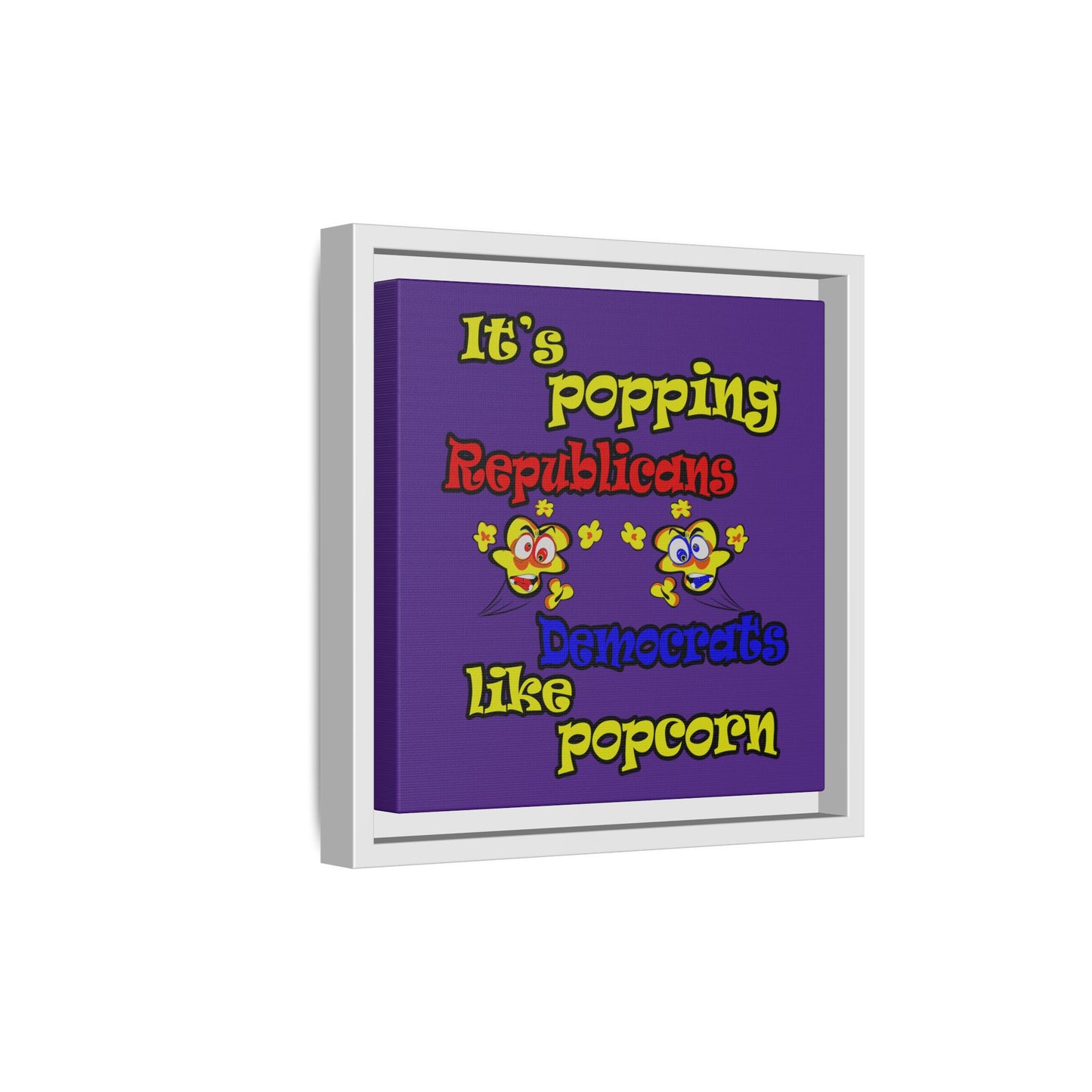 popping like popcorn - framed canvas art (purple)