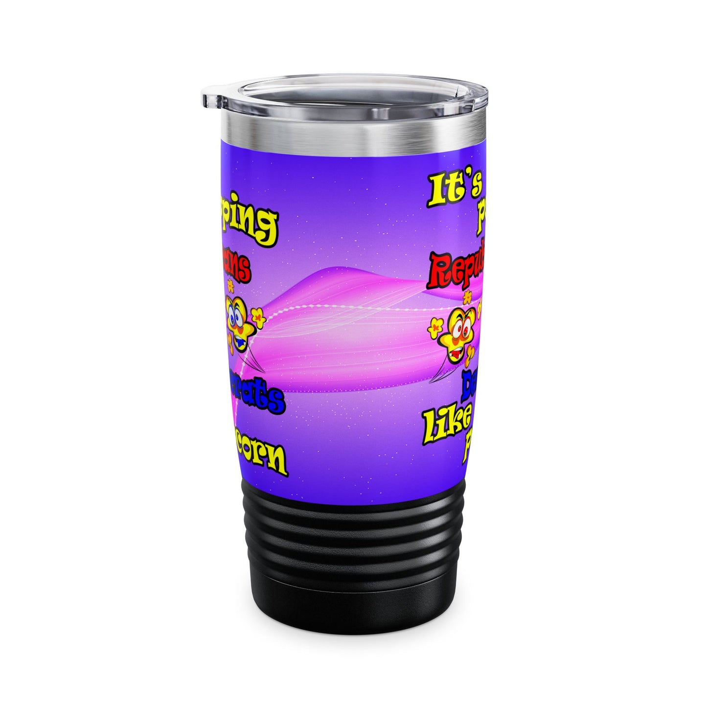 popping like popcorn - Ringneck Tumbler, 20oz (purple-pink wave)
