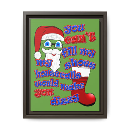 santa's shoes - framed canvas art (green)