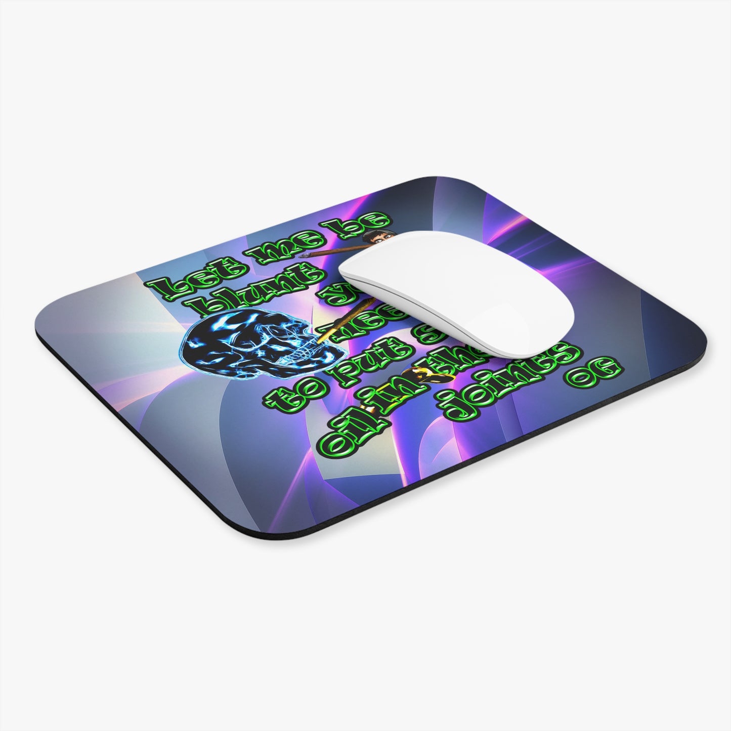 og - Mouse Pad (Rectangle) (grey-pink wave)