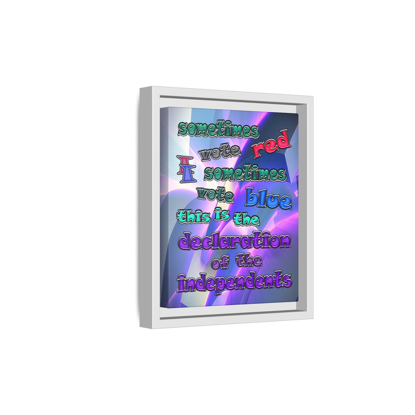 declaration of the independents - framed canvas art (grey-pink wave)