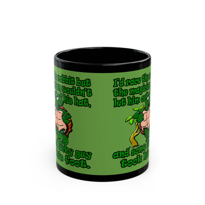 turtle race - Black Mug (green)