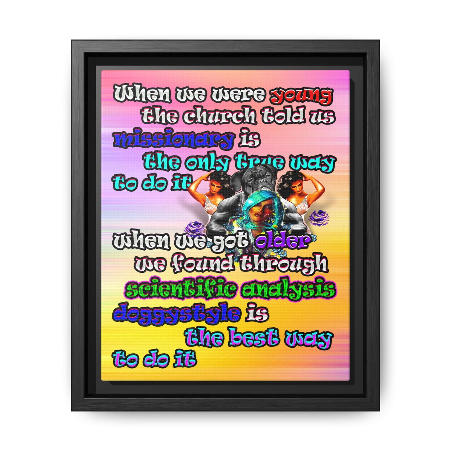 doggystyle - framed canvas art (color blur)
