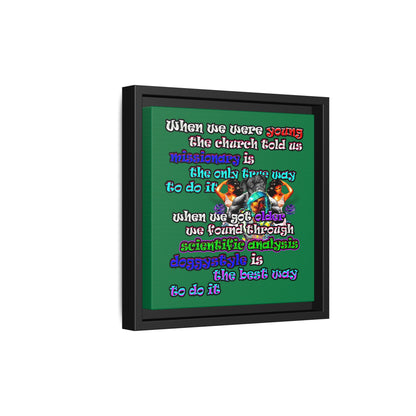 doggystyle - framed canvas art (dark green)