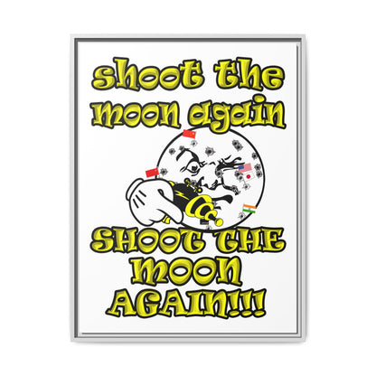 shoot the moon again - framed canvas art (white)