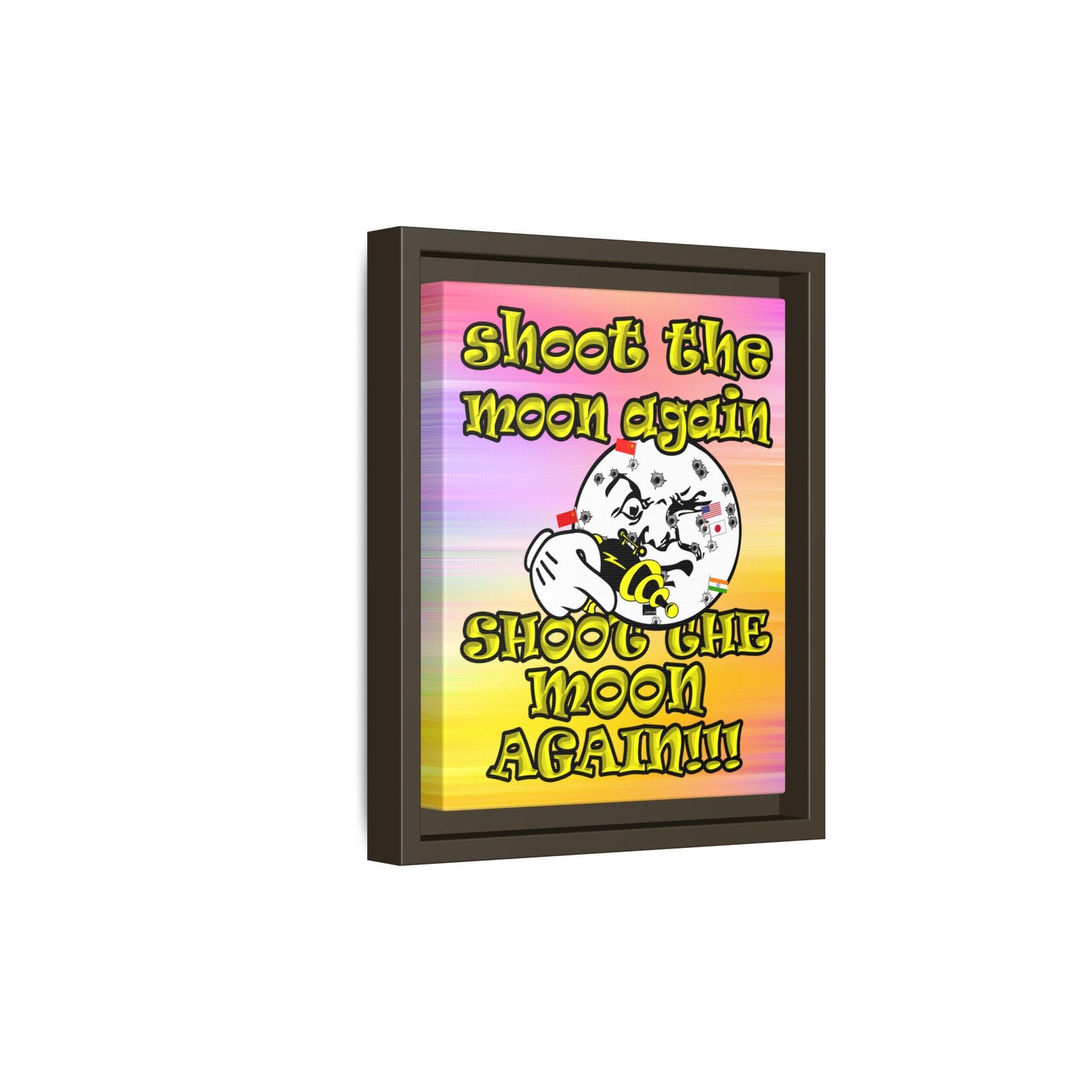 shoot the moon again - framed canvas art (color blur)