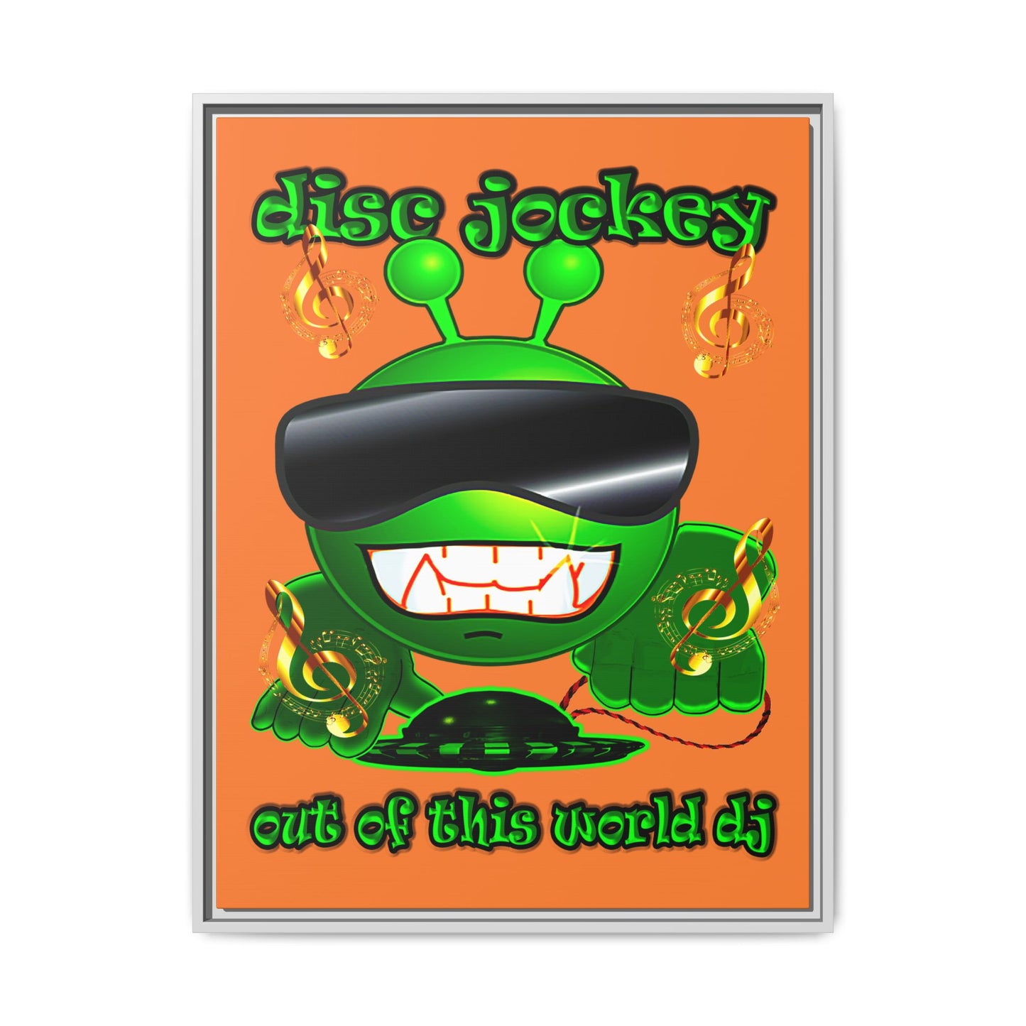 disc jockey - framed canvas art (crusta)