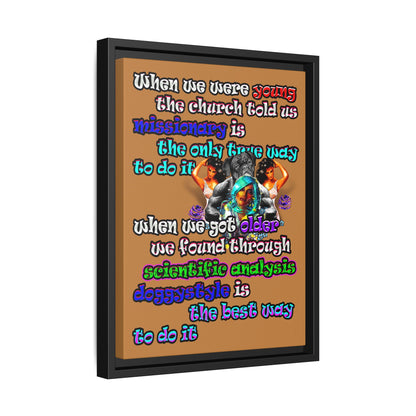 doggystyle - framed canvas art (light brown)
