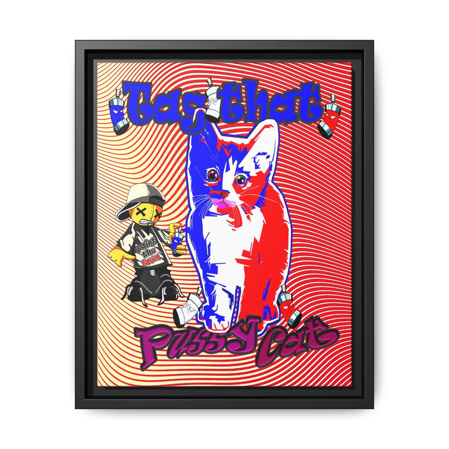 tag that - framed canvas art (yellow-orange wave)