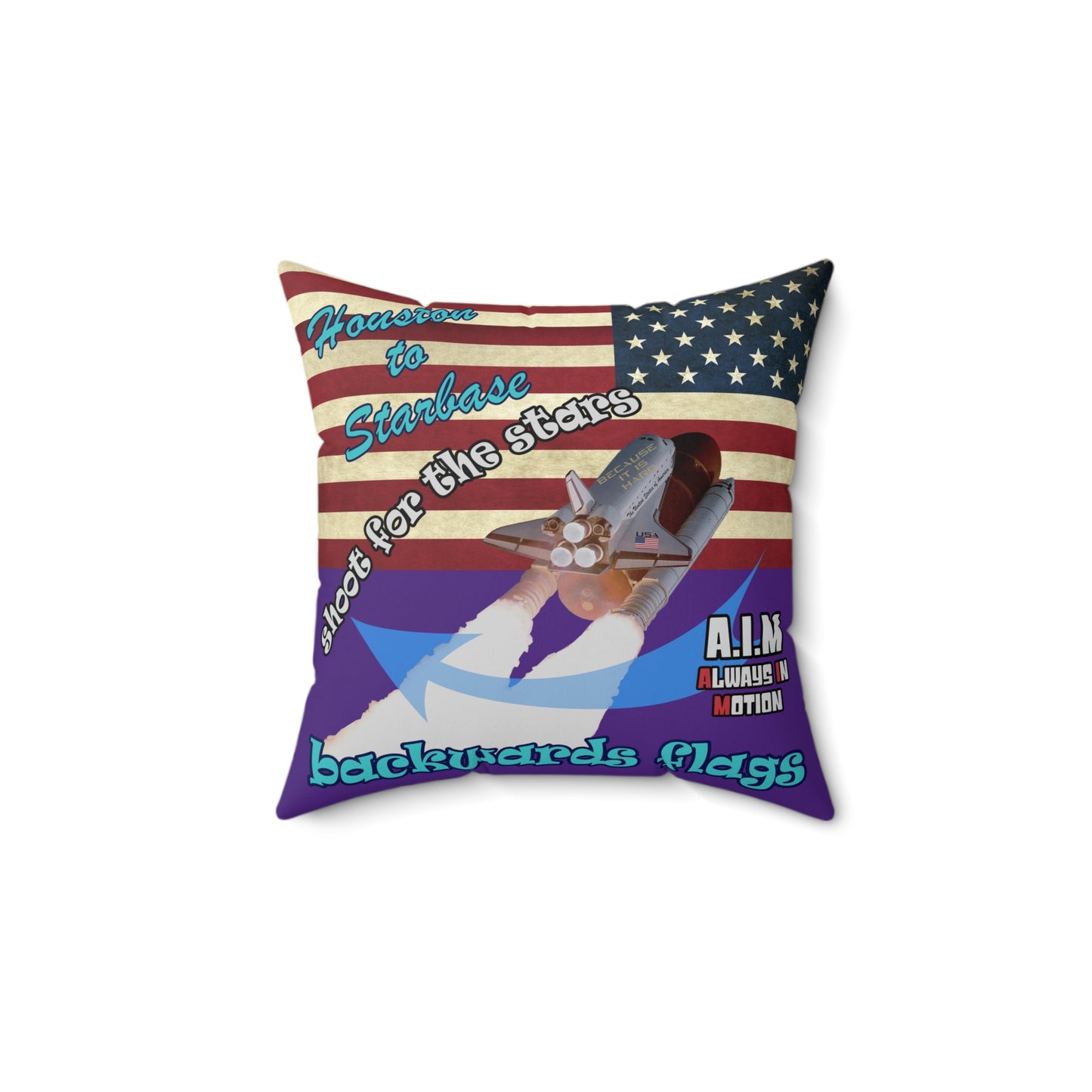 shoot for the stars - Spun Polyester Square Pillow - (purple)