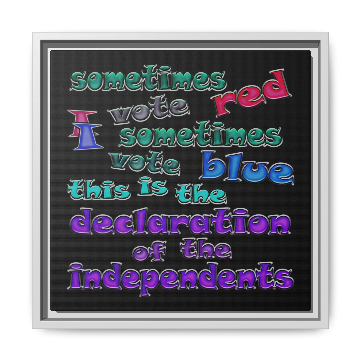 declaration of the independents - framed canvas art (black)