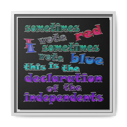 declaration of the independents - framed canvas art (black)