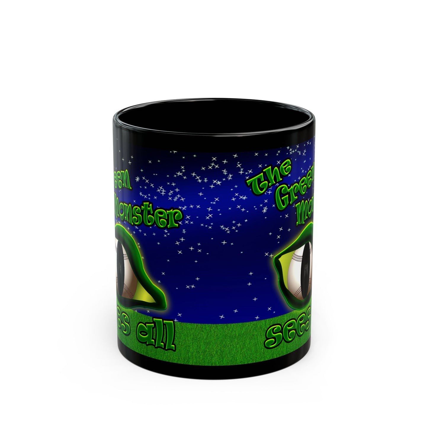 green monster - Black Mug ('snoops' background)