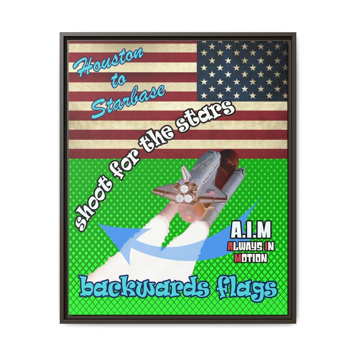 shoot for the stars - framed canvas art (logo green)