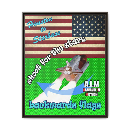 shoot for the stars - framed canvas art (logo green)