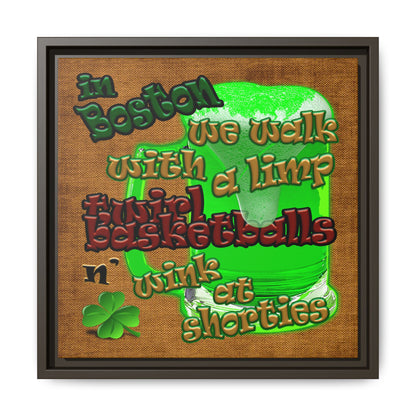 celtics logo - framed canvas art (brown papyrus)
