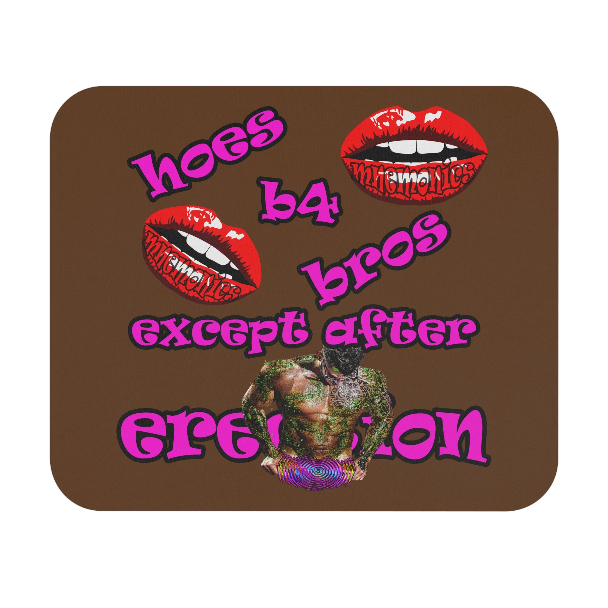 hoes b4 bros - Mouse Pad (Rectangle) (brown)