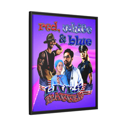 rw&b lives matter - framed canvas art (purple-pink wave)