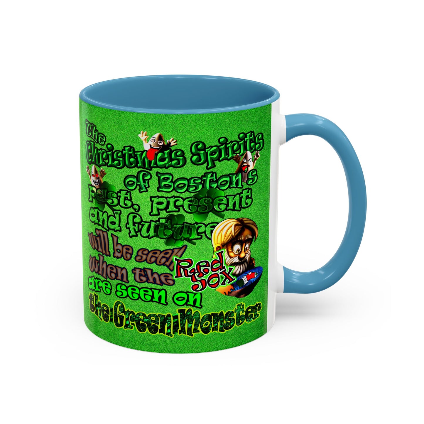 christmas spirits of boston - Accent Mug (green turf)