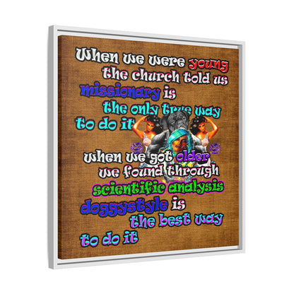 doggystyle - framed canvas art (brown papyrus)