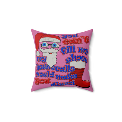santa's shoes - Faux Suede Square Pillow - (light pink)