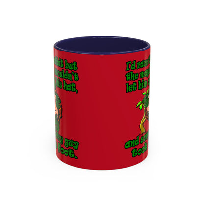 turtle race - Accent Mug (dark red)