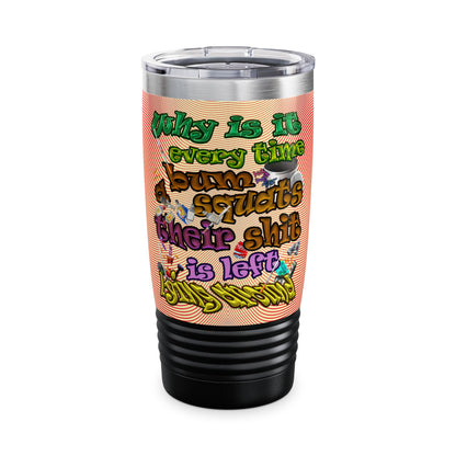 the bum's shit - Ringneck Tumbler, 20oz (yellow-orange wave)