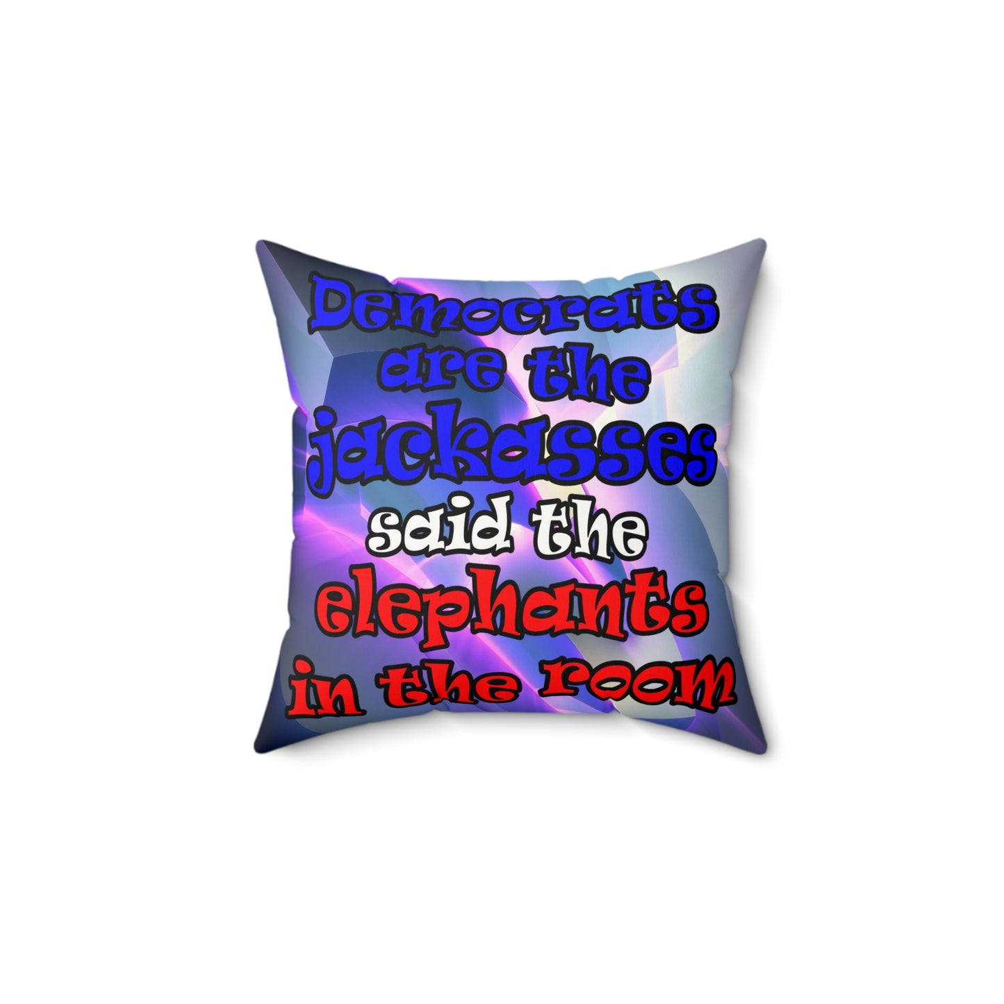donkeys and elephants - Faux Suede Square Pillow - (grey-pink wave)
