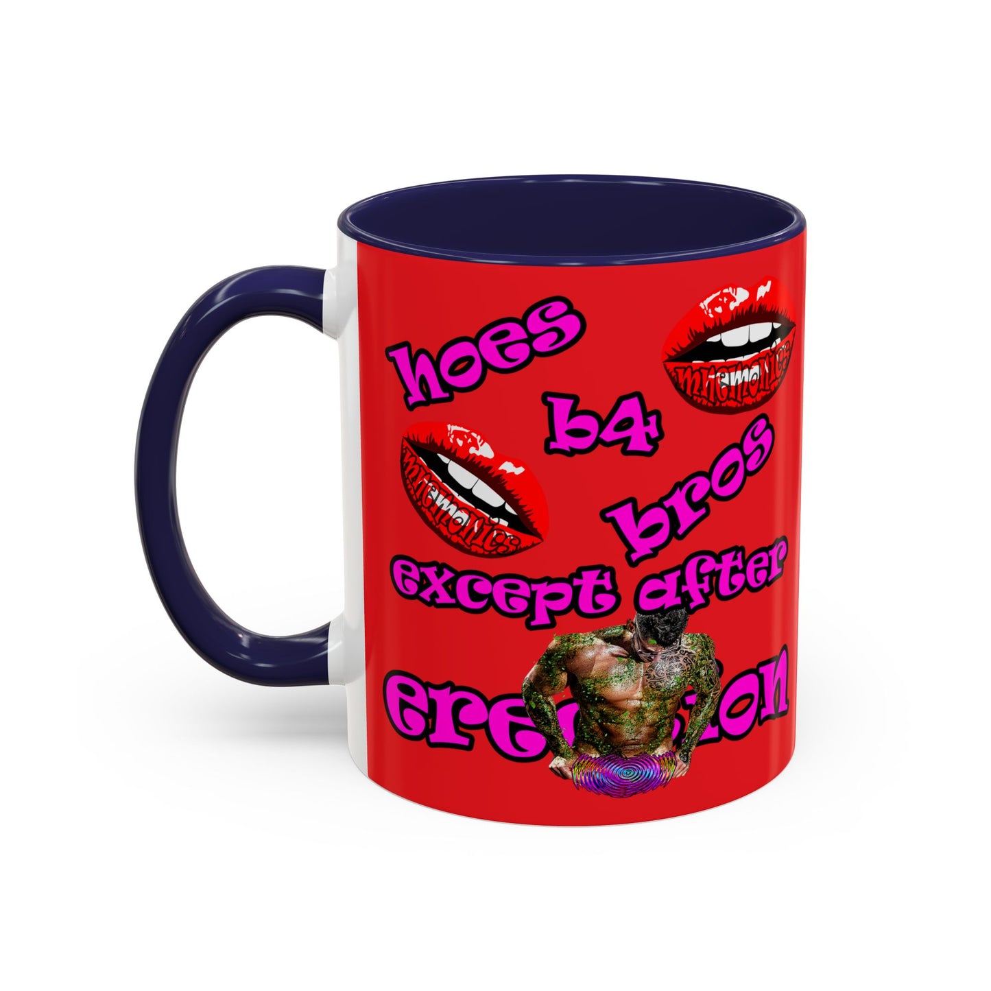 hoes b4 bros - Accent Mug (red)