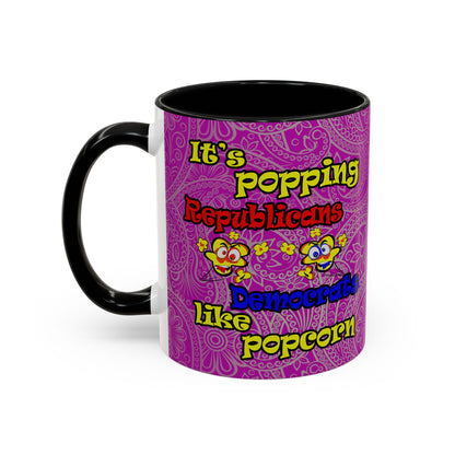 popping like popcorn - Accent Mug (pink swirl)