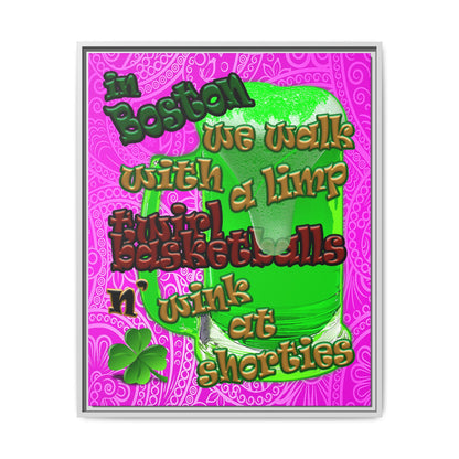 celtics logo - framed canvas art (pink swirl)