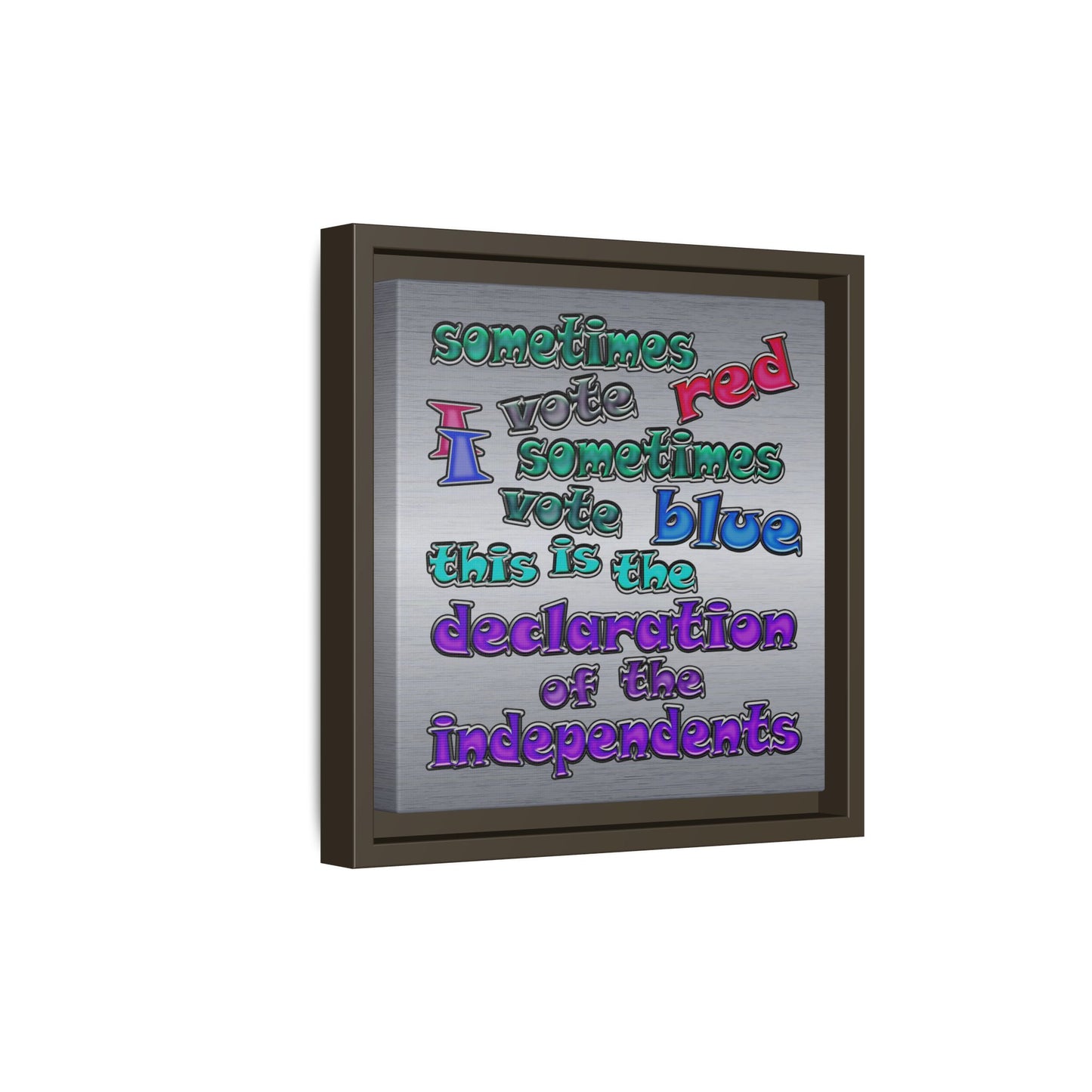 declaration of the independents - framed canvas art (brushed nickel)