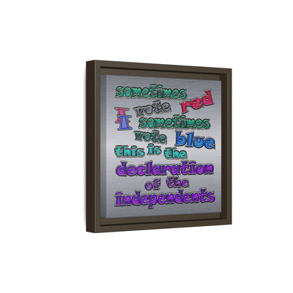 declaration of the independents - framed canvas art (brushed nickel)