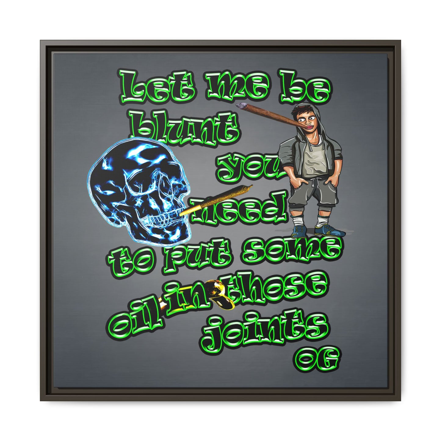 og - framed canvas art (grey-light grey)