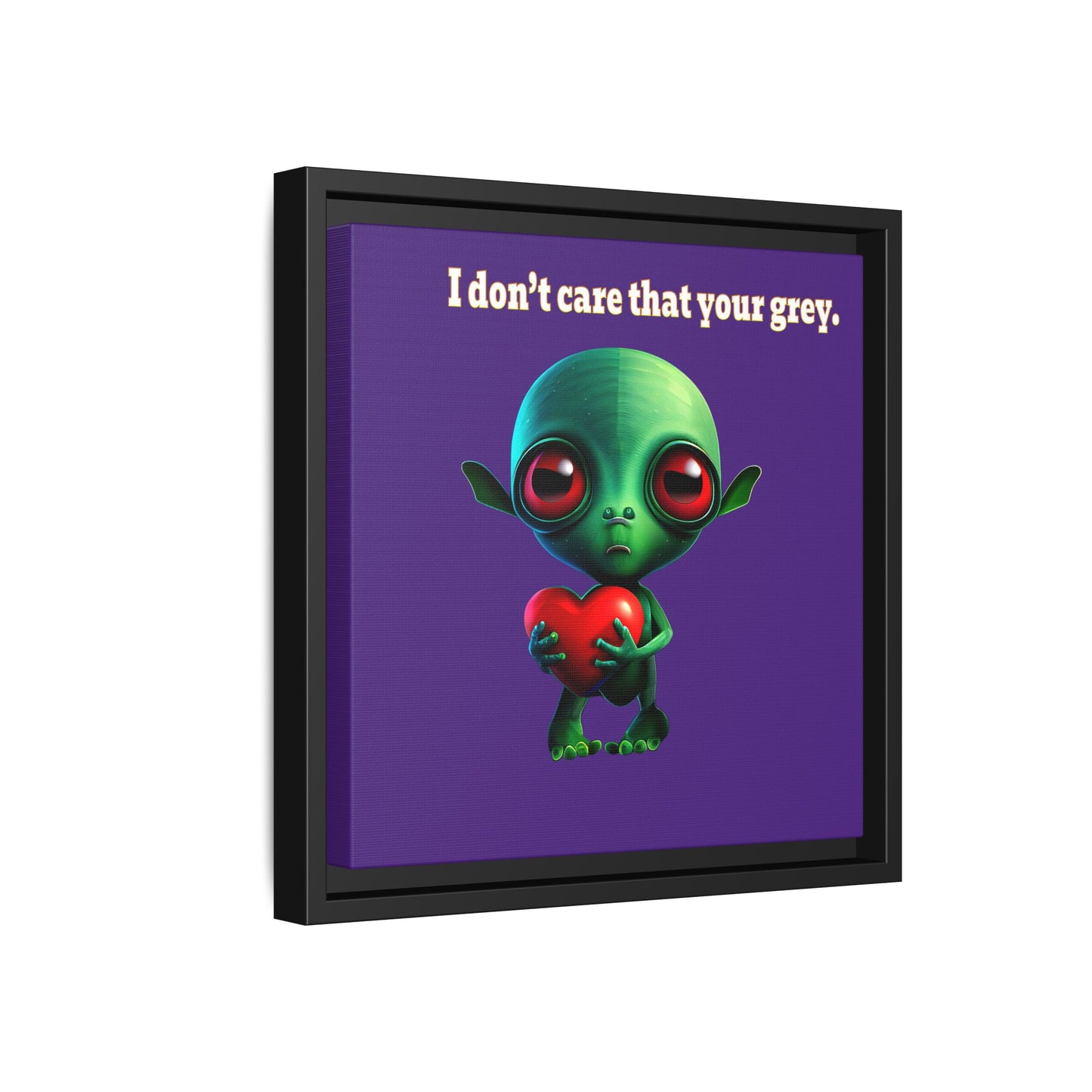 I don't care that your grey - framed canvas art (purple)
