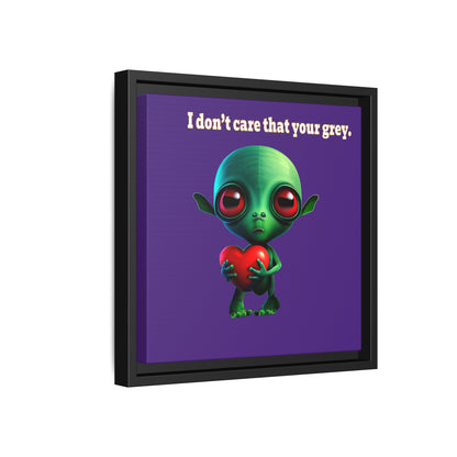 I don't care that your grey - framed canvas art (purple)