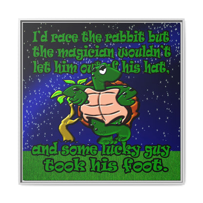 turtle race - framed canvas art ('snoops' background)