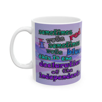 declaration of the independents - White Mug (light blue-pink wave)