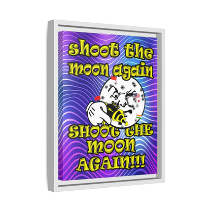 shoot the moon again - framed canvas art (purple wave)