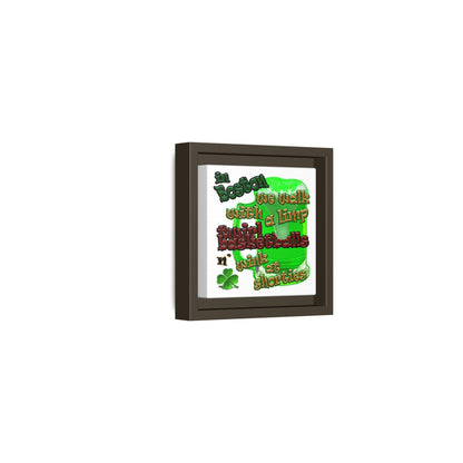 celtics logo - framed canvas art (white)