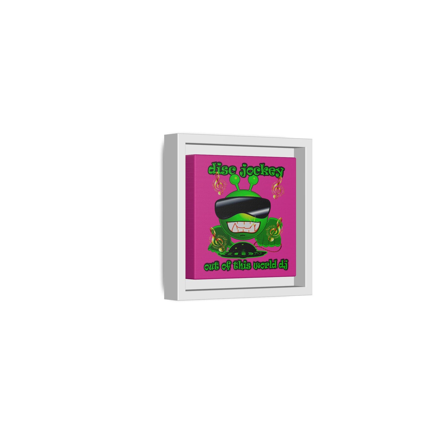 disc jockey - framed canvas art (pink)