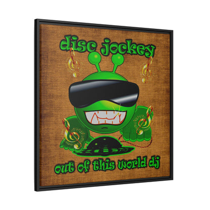 disc jockey - framed canvas art (brown papyrus)
