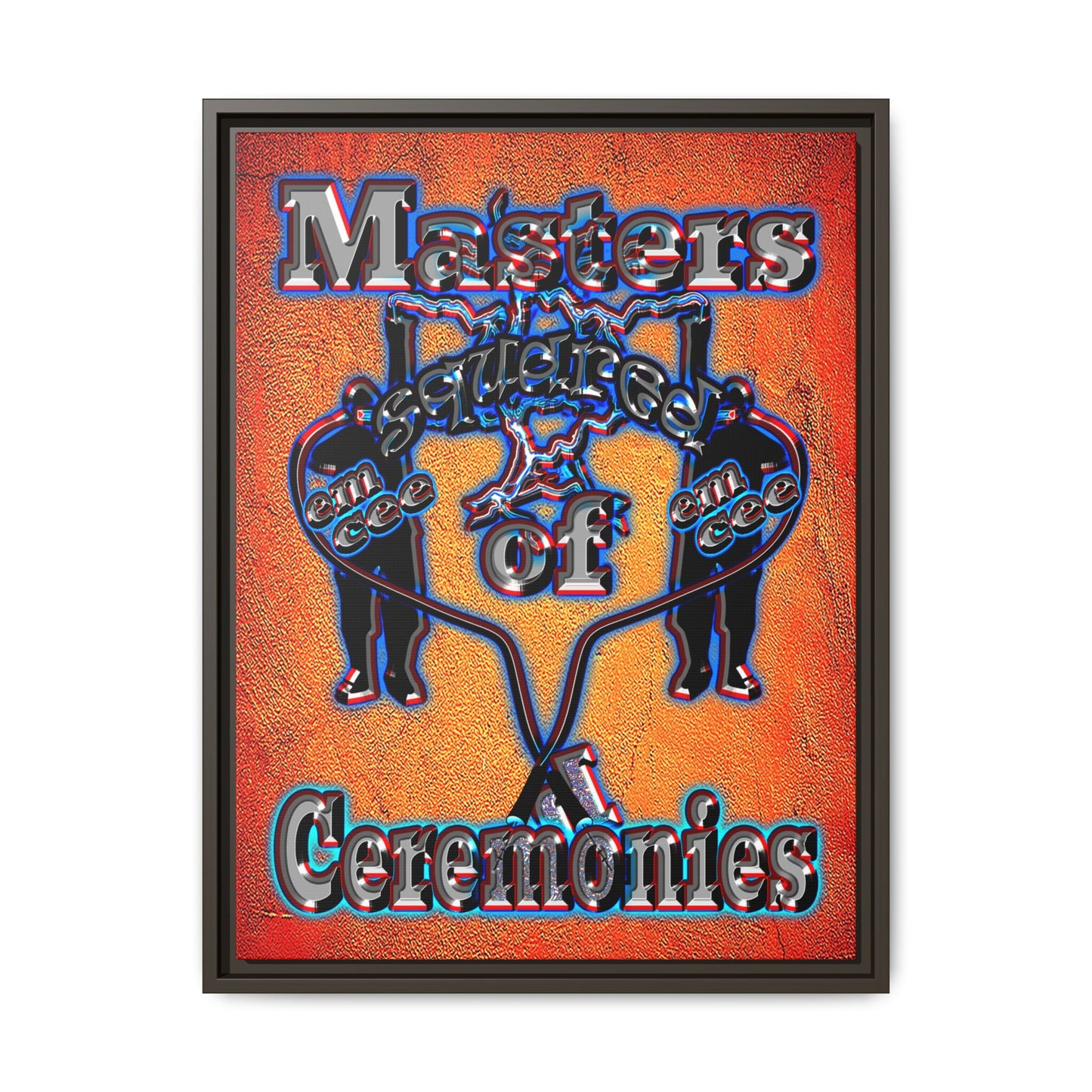 em cee squared - framed canvas art (burnt orange)