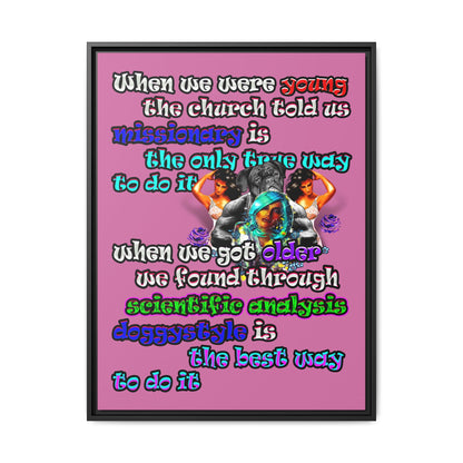 doggystyle - framed canvas art (light pink)