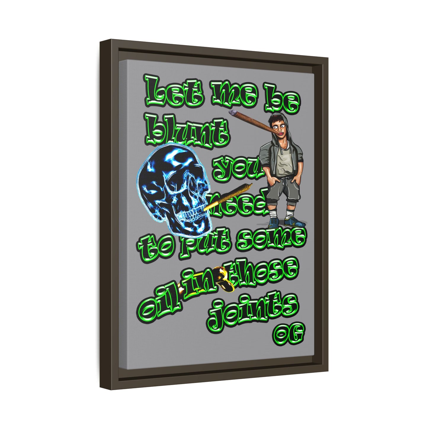 og - framed canvas art (grey)