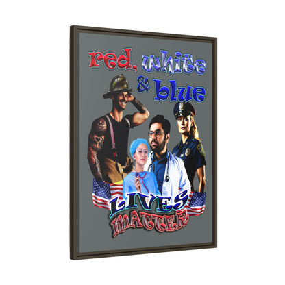 rw&b lives matter - framed canvas art (dark grey)