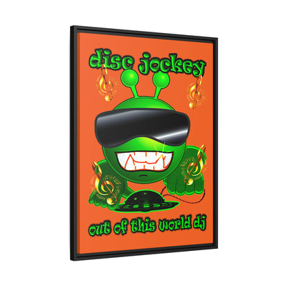 disc jockey - framed canvas art (orange)