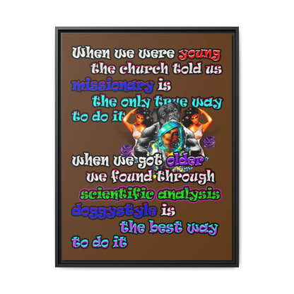 doggystyle - framed canvas art (brown)