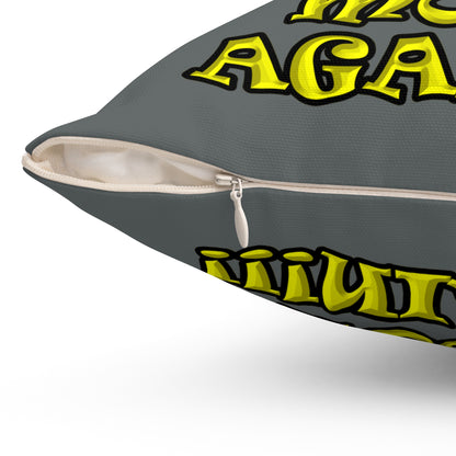 shoot the moon again - Spun Polyester Square Pillow - (dark grey)